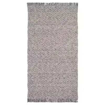 RORKAR rug, flatwoven, black/natural, 80x150 cm, 50418779