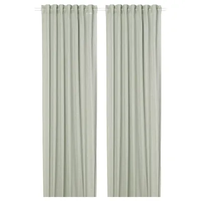 SILVERLONN Sheer curtains, 1 pair, light green, 145x250 cm, 60488093