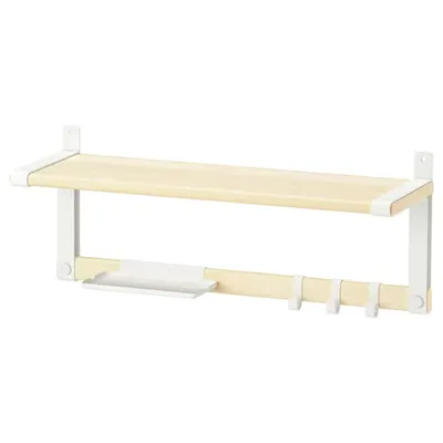 SKOMAKARE Wall shelf, white/aspen, 65x26 cm, 70559457