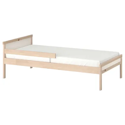 SNIGLAR Bed frame with slatted bed base, beech, 70x160 cm, 39443860 (old code)