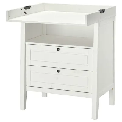 SUNDVIK Changing table/chest of drawers, white, 70591301