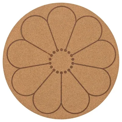 SVARTVIDE Place mat, cork/patterned flower, 35 cm, 80550809