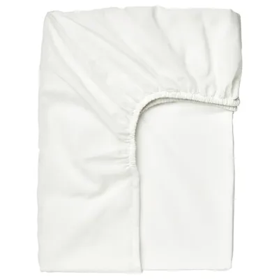 TAGGVALLMO Fitted sheet, white, 90x200 cm, 90459819