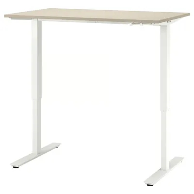 TROTTEN Desk sit/stand, beige/white, 120x70 cm, 69434128 (Pre-order)