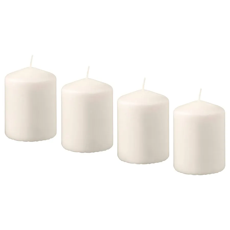 HEMSJO Unscented block candle, natural 8 cm, 00176117