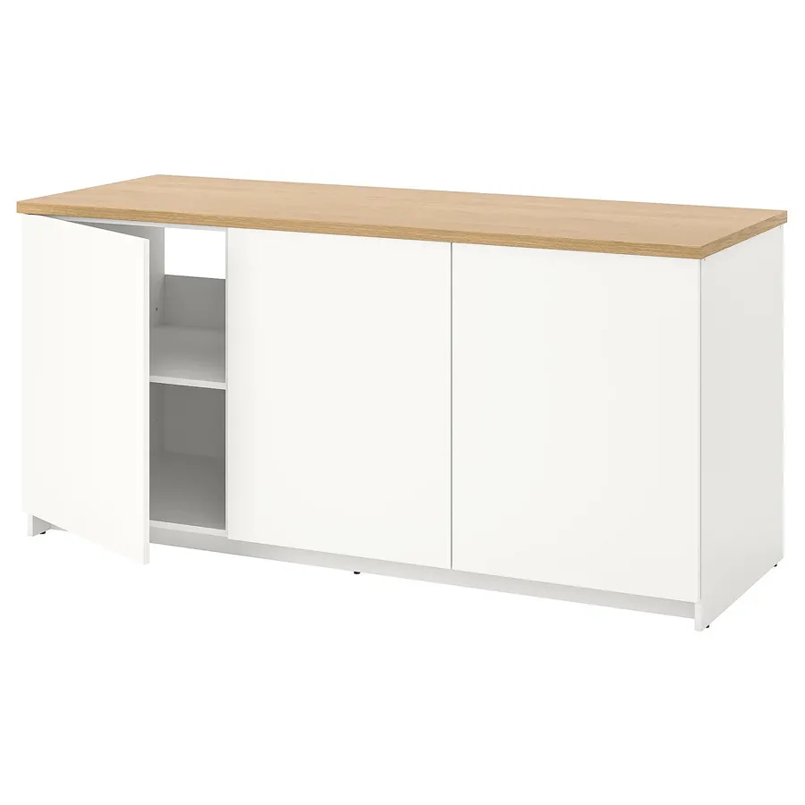 KNOXHULT base cabinet with doors, white, 180x85 cm, 00334254