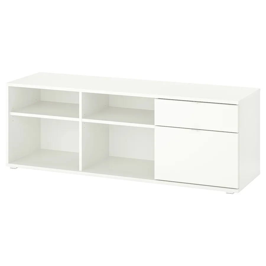 VIHALS TV bench, white, 146x37x50 cm, 00483296