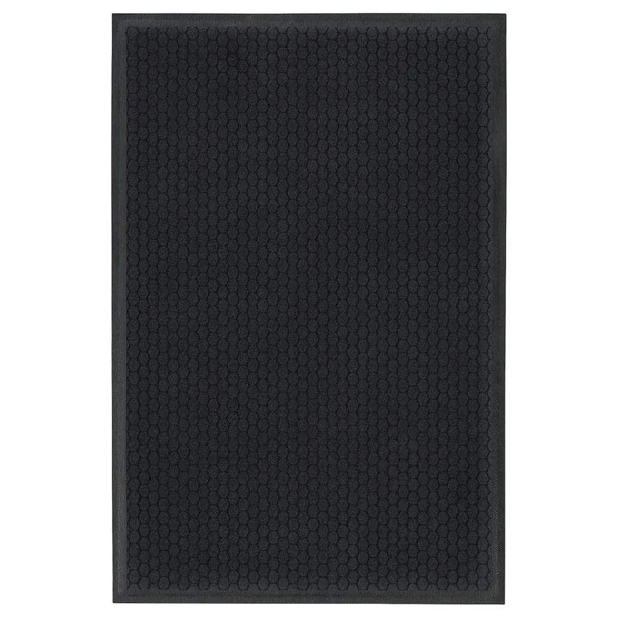 VATTENVERK Door mat, indoor, dark grey, 60x90 cm, 00517022