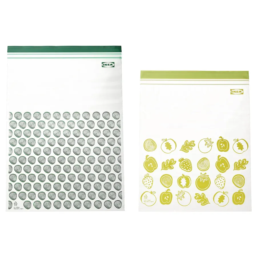 ISTAD Resealable bag, patterned/green, 6/4.5 l, 00525687