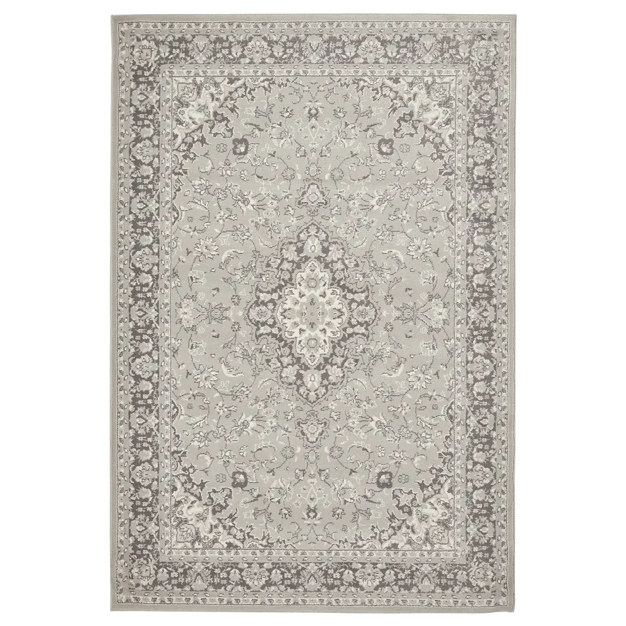 VEDBAK Rug, low pile, light grey, 133x195 cm, 00528898