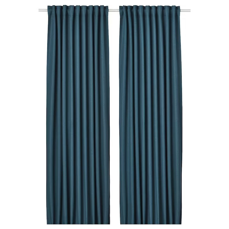 ANNAKAJSA Room darkening curtains, 1 pair, blue, 145x250 cm, 10462991