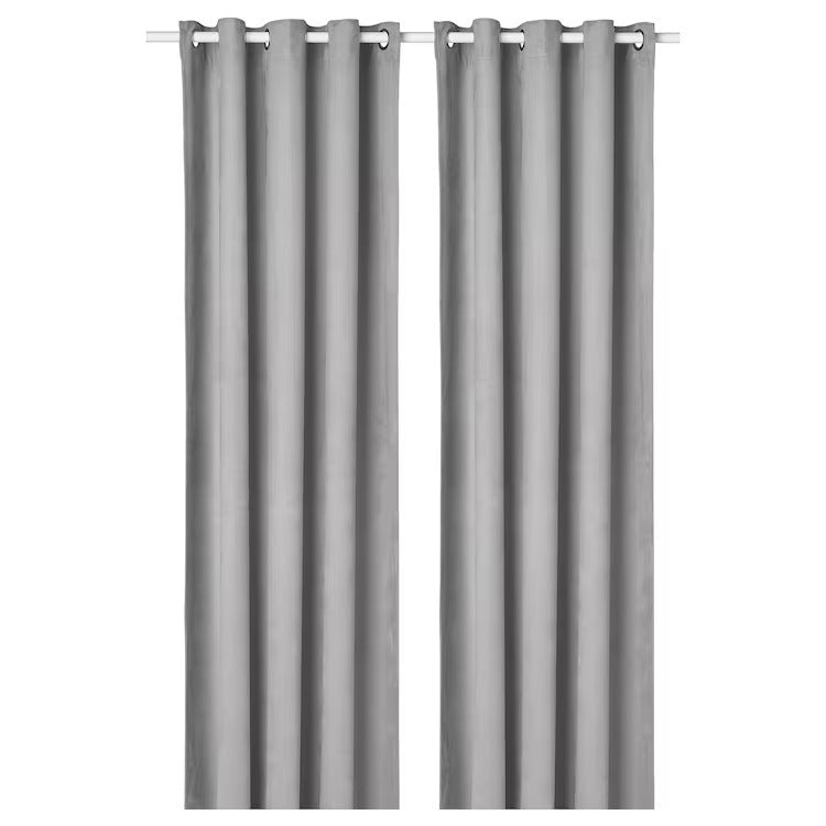 BIRTNA Block-out curtains 1 pair, 145x250 cm, grey, 10480768