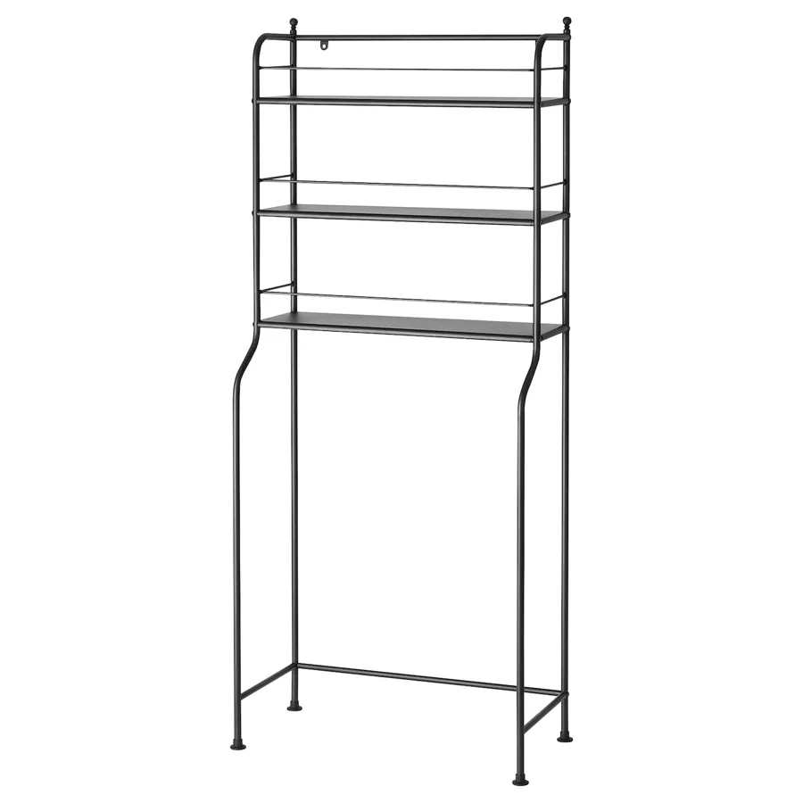 FROSJON over-the-toilet shelf, black, 65x156 cm, 10574917