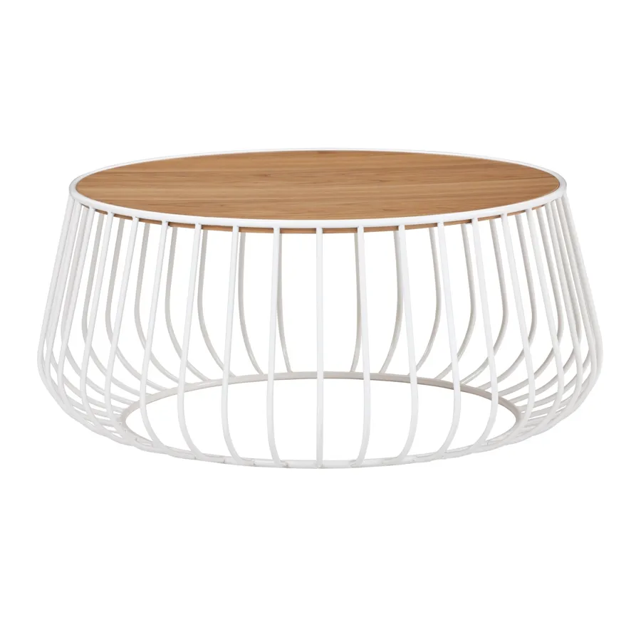 GABBIA Coffee table, white/natural, 80cm, 132061