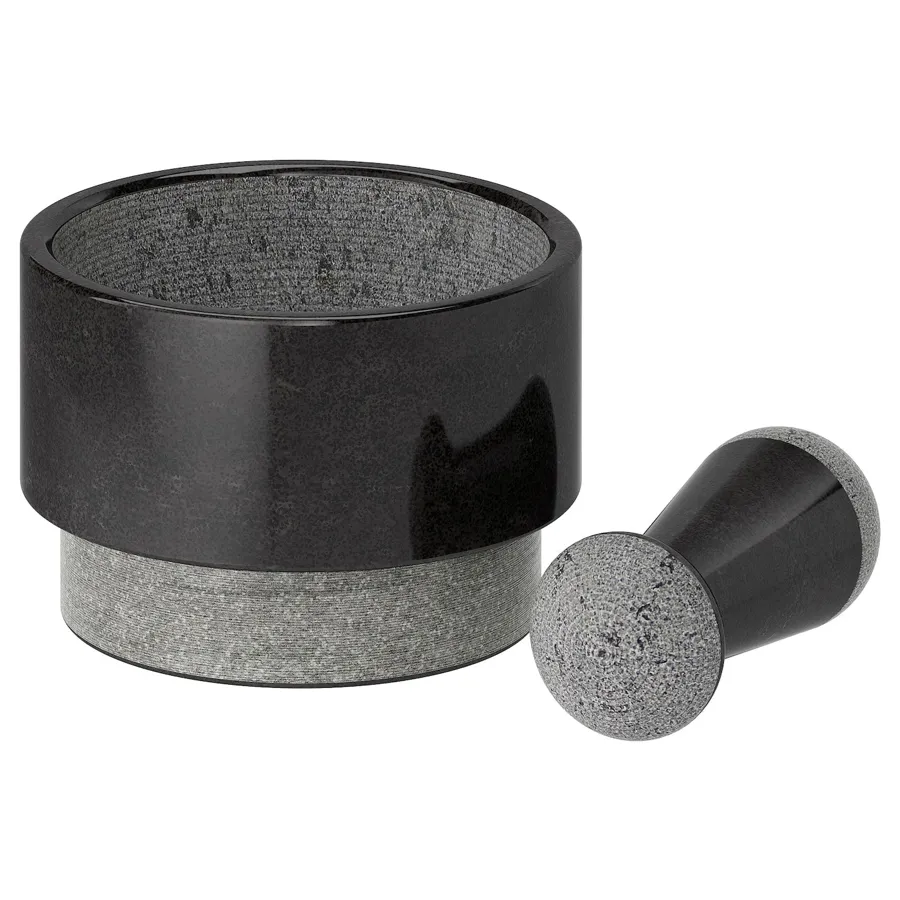 ADELSTEN Pestle and mortar, marble black, 20201620