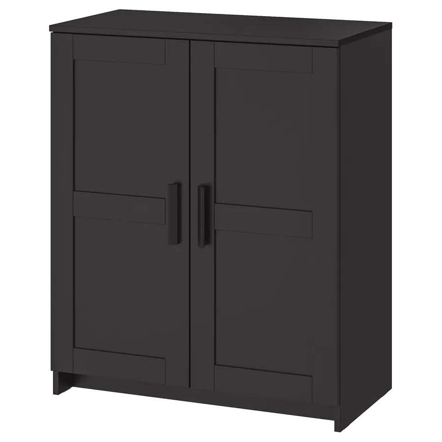 BRIMNES Cabinet with doors, black, 78x95 cm, 20351860