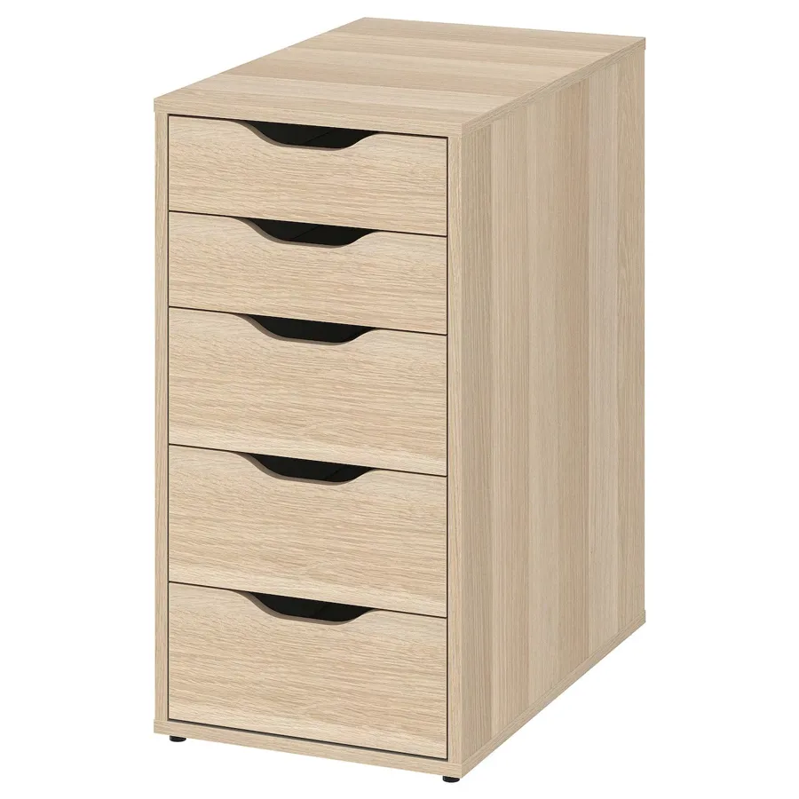 ALEX Drawer unit, white stained/oak effect 36x70 cm, 20473550