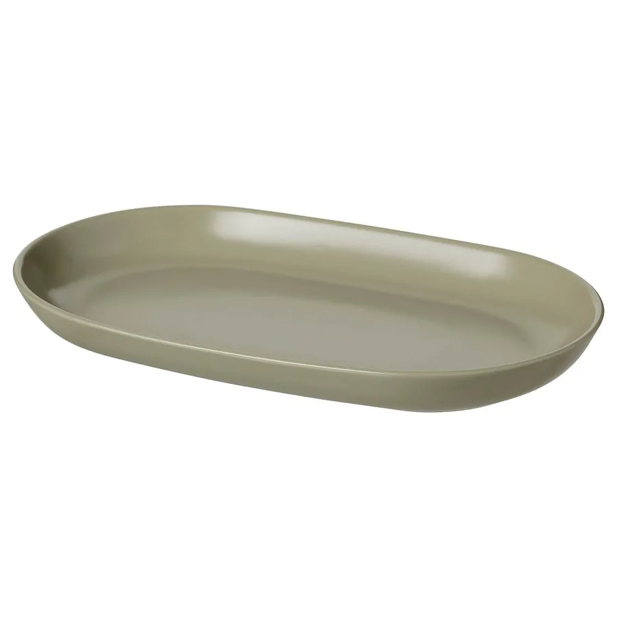 FARGKLAR Serving plate, matt green 32x18 cm, 20477204