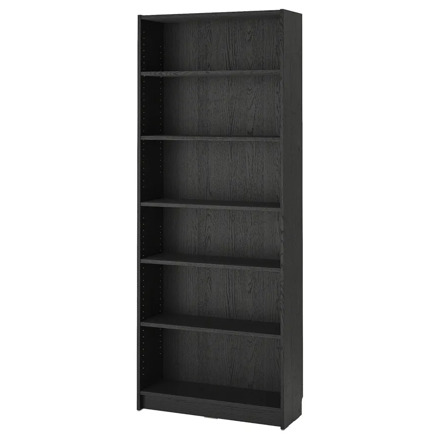 BILLY Bookcase, black oak effect, 80x28x202 cm, 20477341