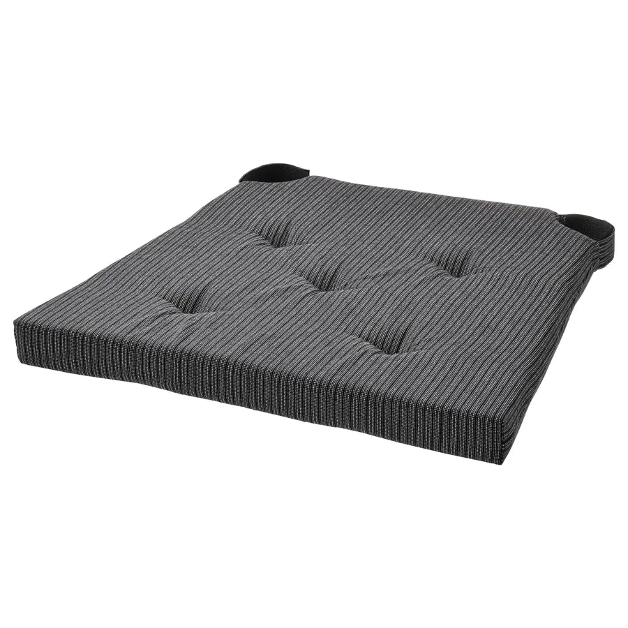 JUSTINA Chair pad, black, 42/35x40x4 cm, 20545415