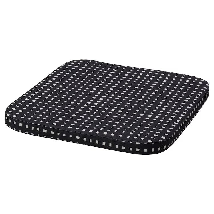 STAGGSTARR Chair pad, black/white, 36x36x2.5 cm, 20530348