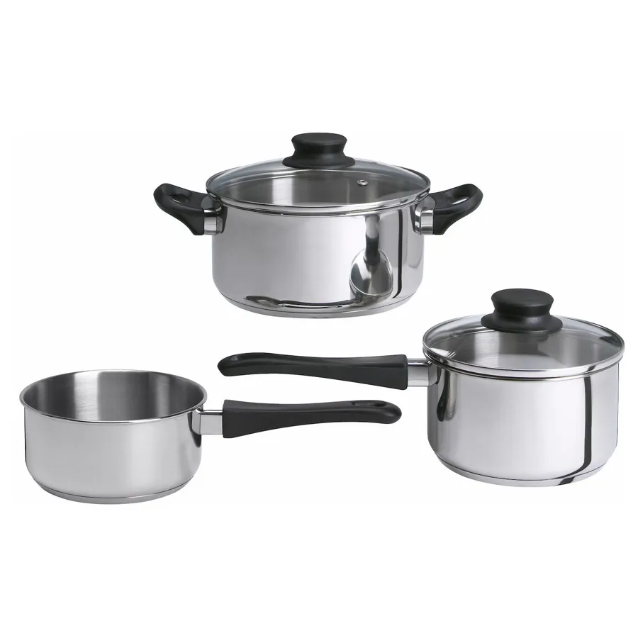 ANNONS 5-piece cookware set, glass/stainless steel, 30207400