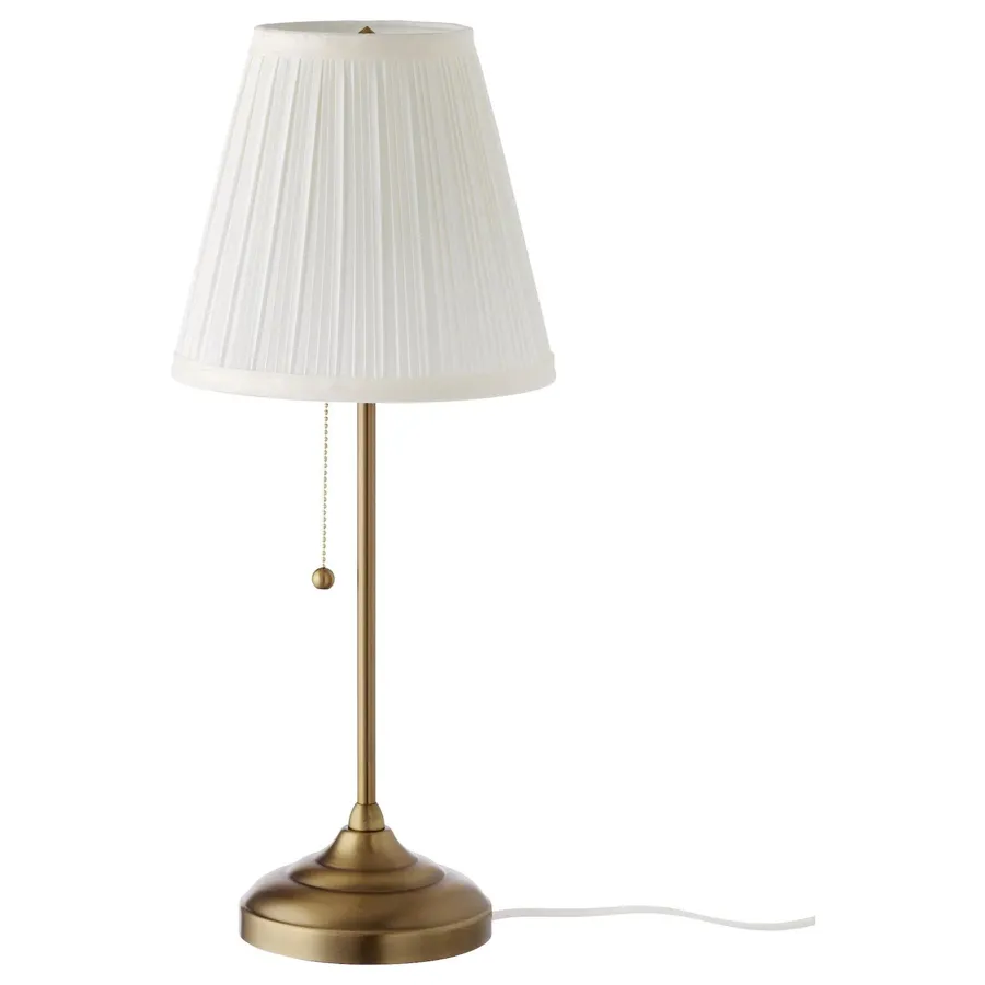 ARSTID table lamp, brass/white, 30321373