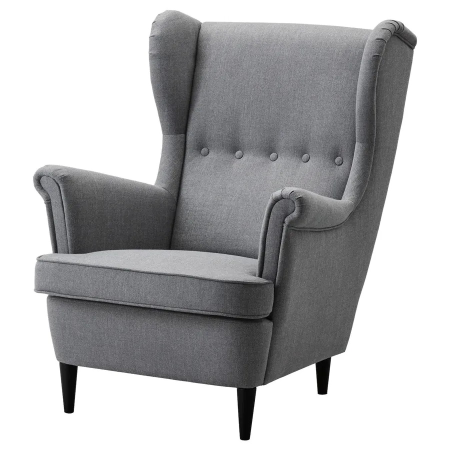 STRANDMON Wing chair, Nordvalla dark grey, 30359827