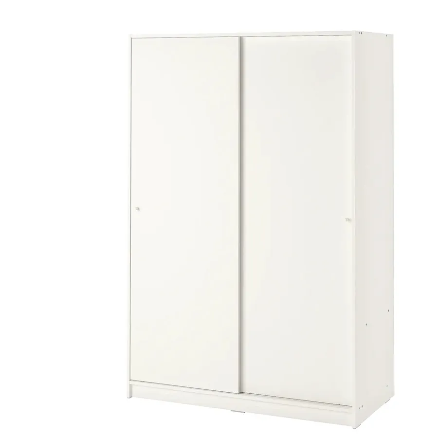 KLEPPSTAD Wardrobe with sliding doors, white 117x176 cm, 30437241