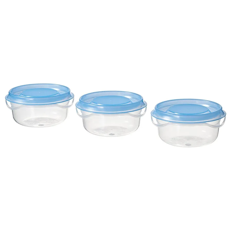 PRUTA Food container, transparent/blue70 ml, 30444944