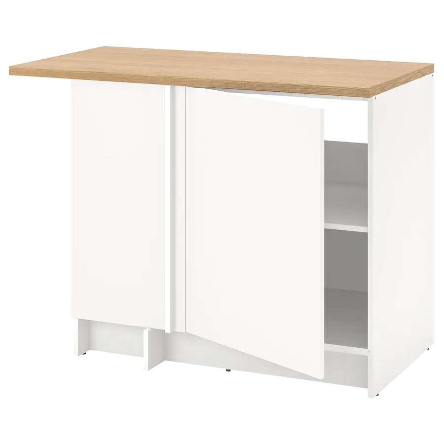 KNOXHULT Corner base cabinet, white, 100x85 cm, 30496315