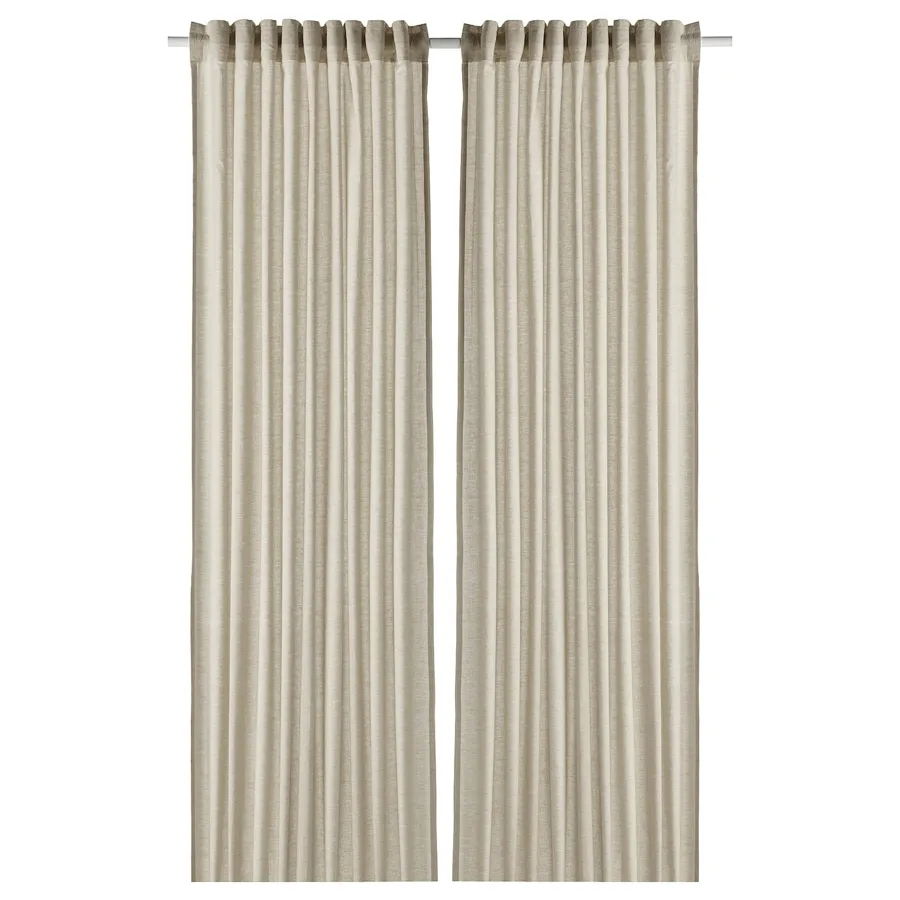 HANNALILL Curtains, 1 pair, light olive-green 145x250 cm, 30498461