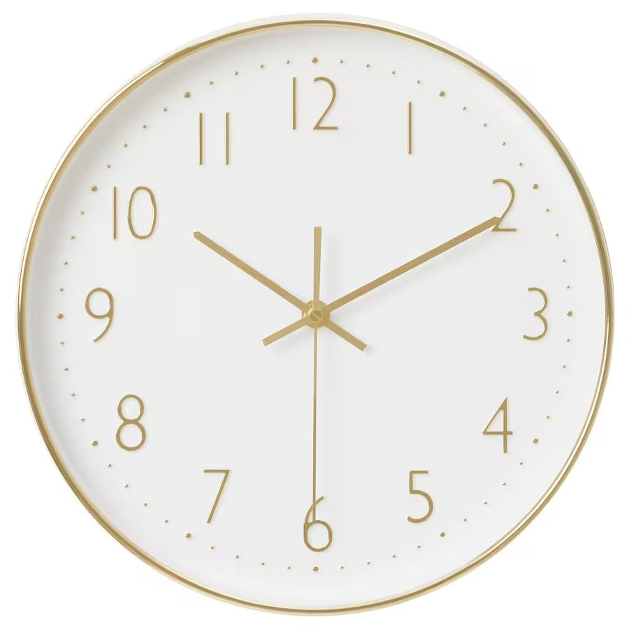 JANKIG wall clock, gold-colour, 30 cm, 30534039