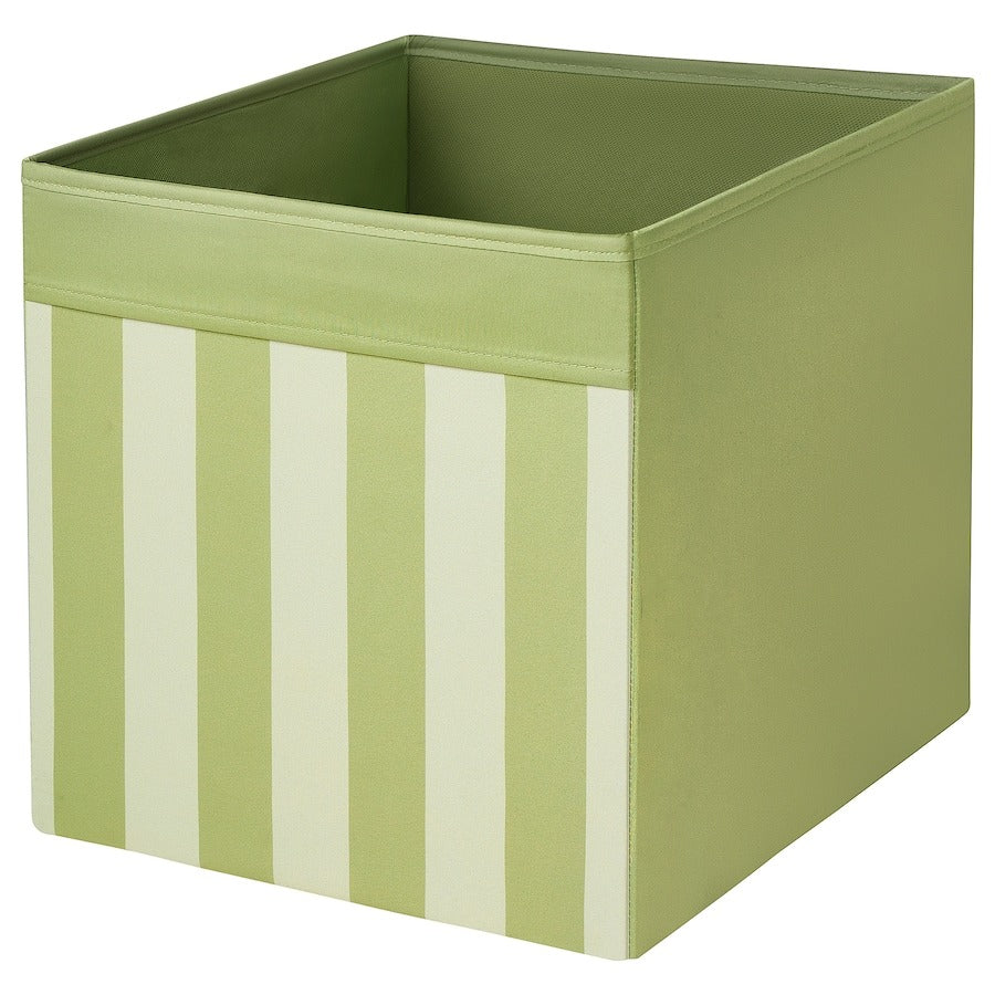 DRONA Box, patterned green/beige 33x38x33 cm, 30544439