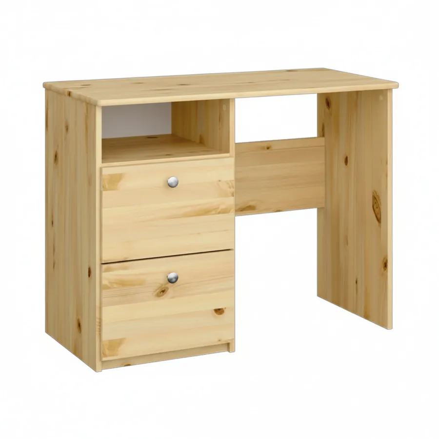 TVILUM Memphis Desk With 2 Drawers 88.8x42.5x71.8 cm - Nat Lacquer Pine