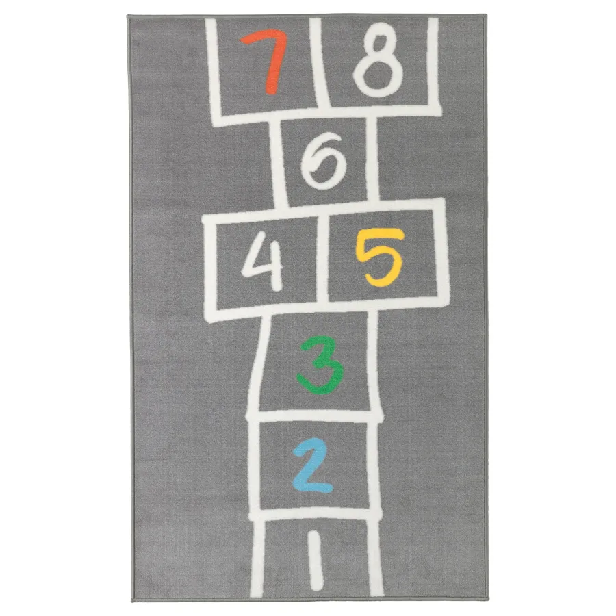 HEMMAHOS Play mat, grey, 100x160 cm, 40356692