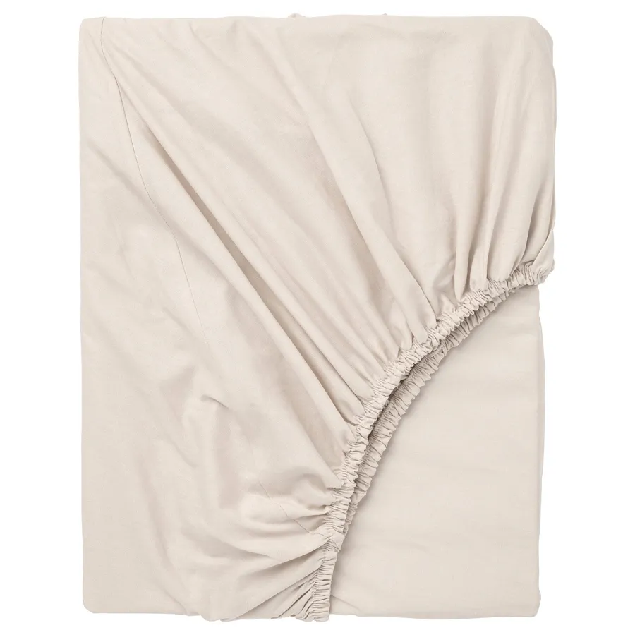 DVALA Fitted sheet, beige, 80x200 cm, 40396768