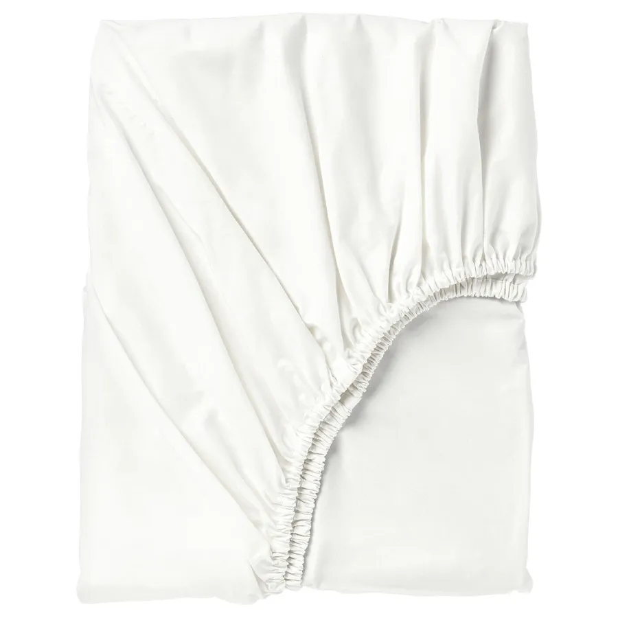 SOMNTUTA Fitted sheet, white, 90x200 cm, 40412810