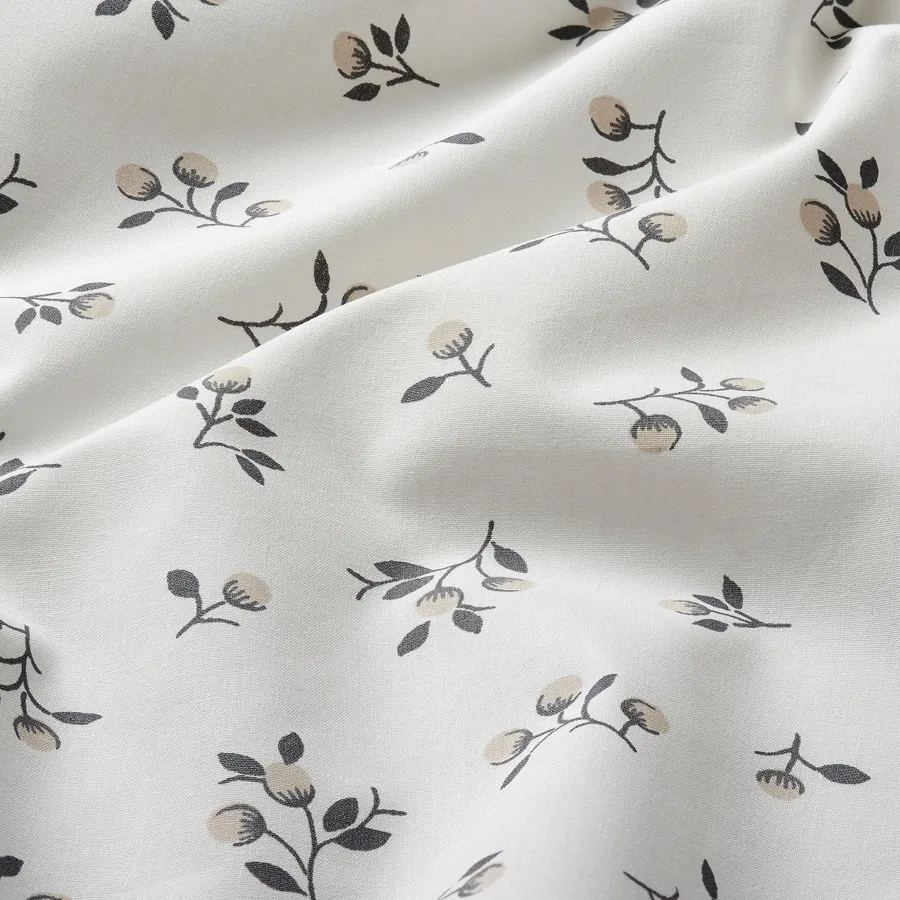 SANDLUPIN Fitted sheet, floral patterned 180x200 cm, 40475138
