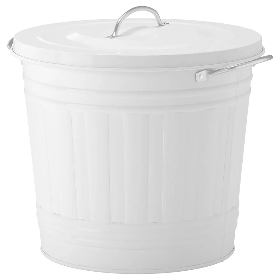 KNODD Bin with lid, white 16 l, 50171773