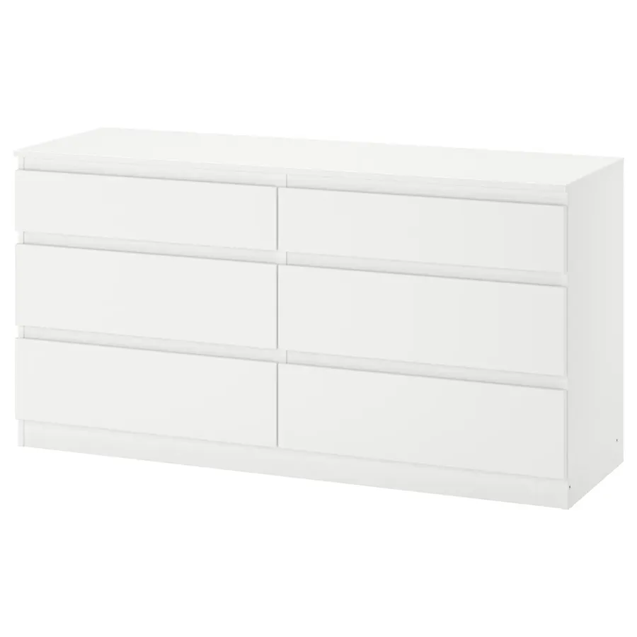 KULLEN Chest of 6 drawers, white140x72 cm, 50355734