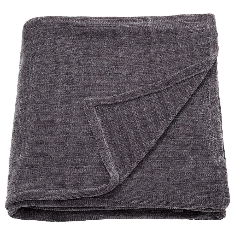 YLVALI Throw, dark grey, 130x170 cm, 50447319