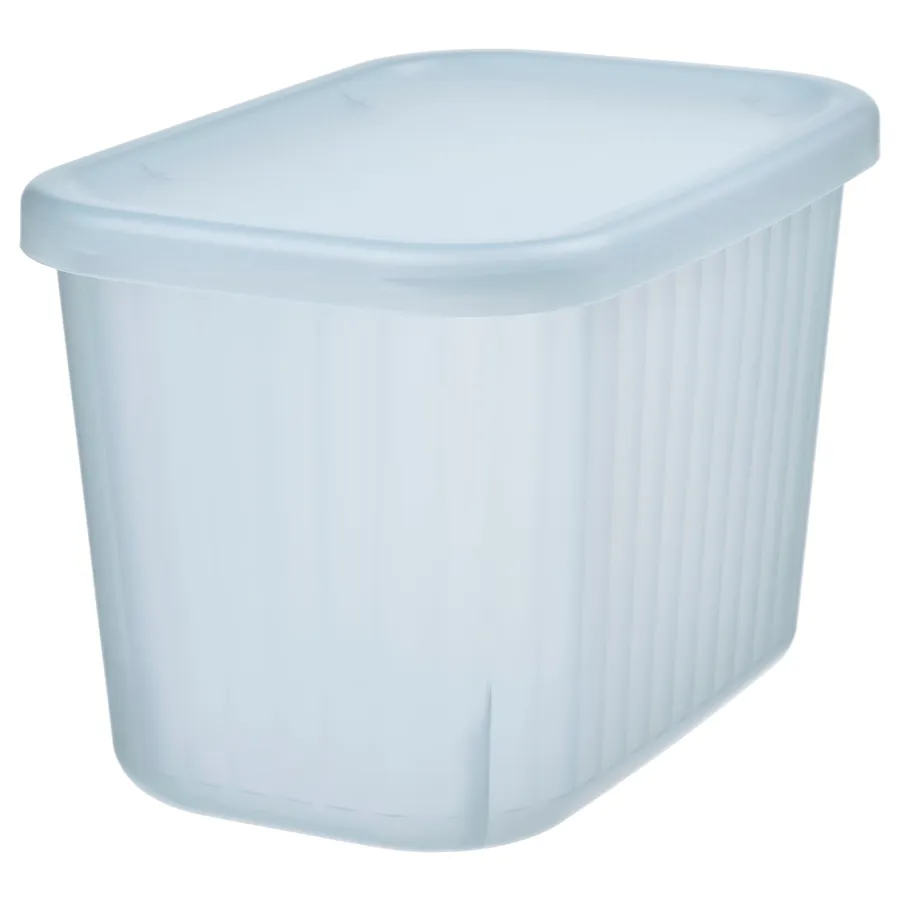 RYKTA Storage box with lid, transparent, 12x18x12 cm/1.5 l, 50533208