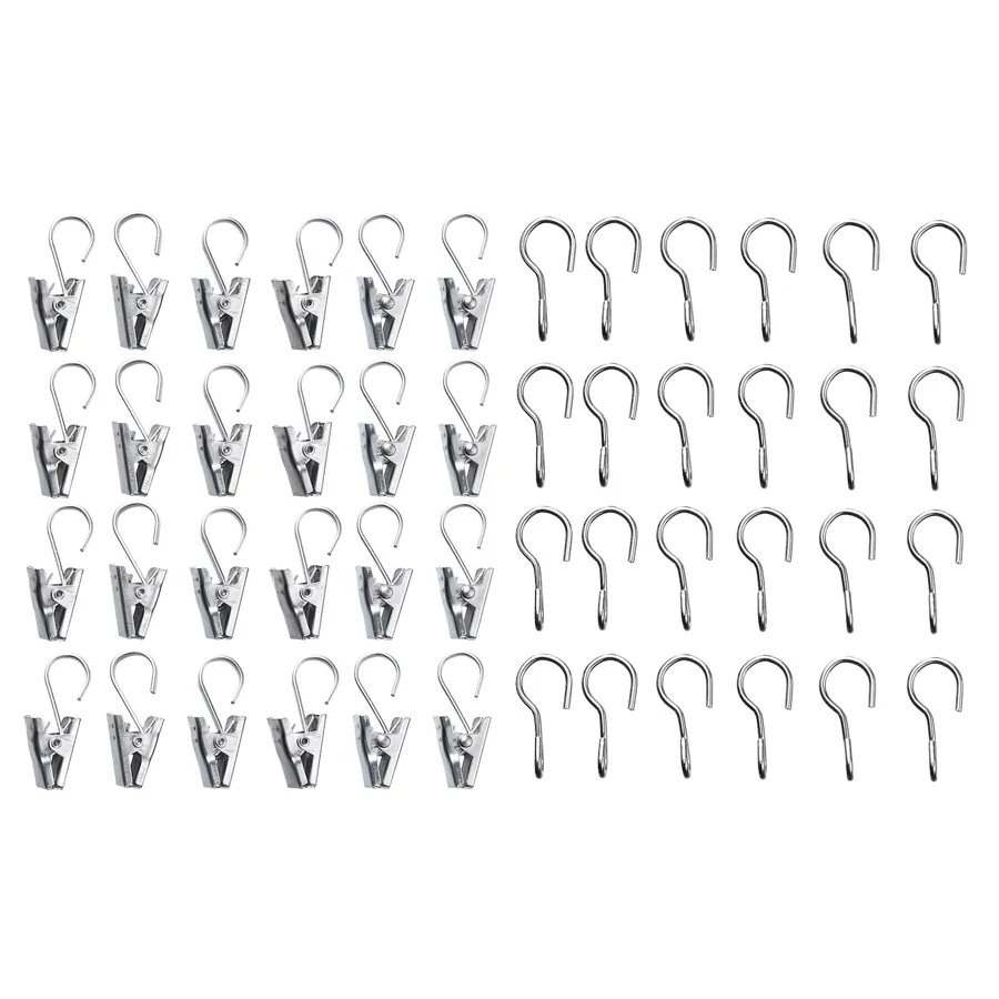 RIKTIG Curtain hook with clip, 24 pieces, 60212202