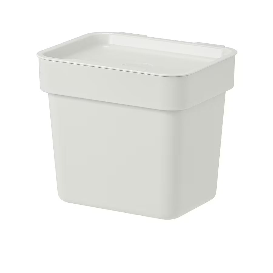 HALLBAR Bin with lid, light grey, 3l, 60432195