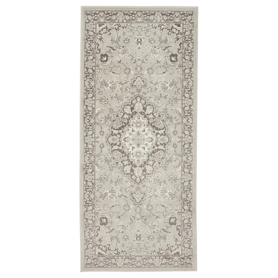 VEDBAK Rug, low pile, light grey, 80x180 cm, 60528895