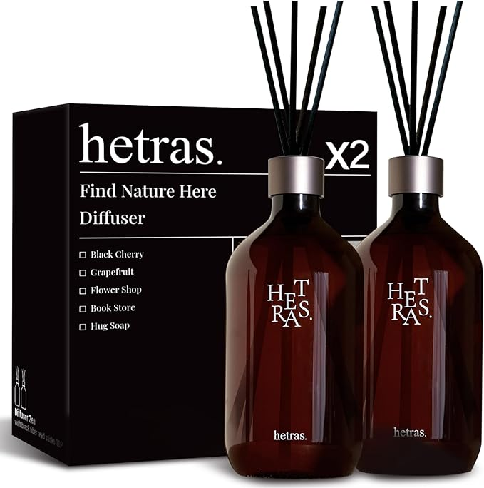 HETRAS Premium Diffuser 500ML X 2ea (with black fiber reed sticks 10P)