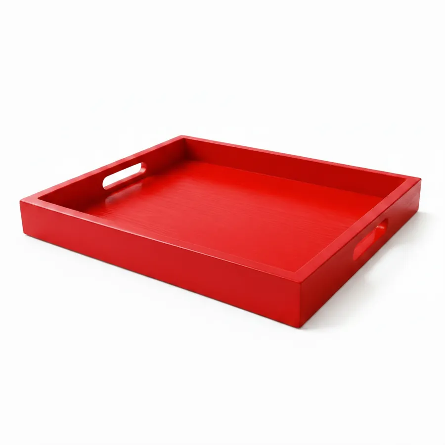 NEWAVE Wooden serving tray, red, 37x37cm, GC4217R