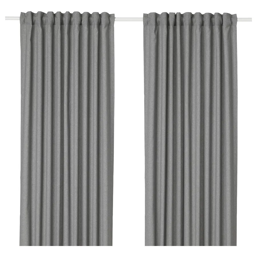 HANNALENA Room darkening curtains, 1 pair, grey 145x250 cm, 70410876