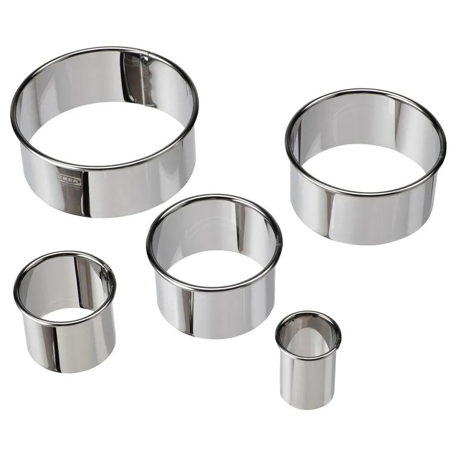 LATTBAKAD Cookie cutter, set of 5, silver-colour, 70480162